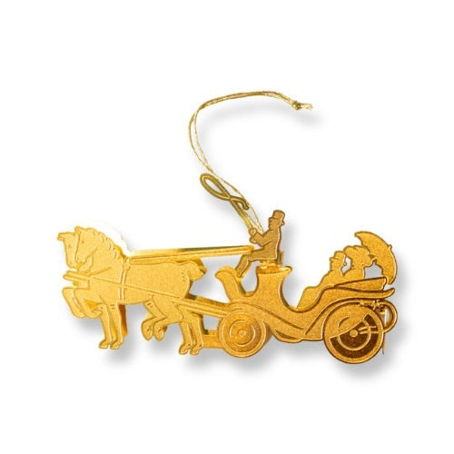 Ornament - Brass Horse & Carriage