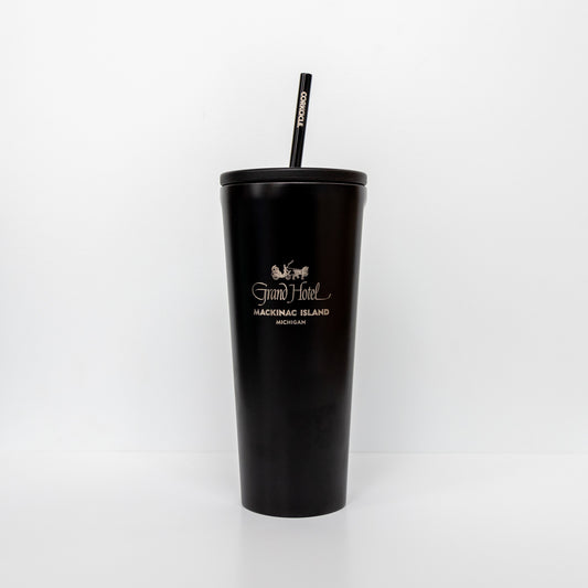 Corkcicle Grand Hotel Black Cold Cup with Straw