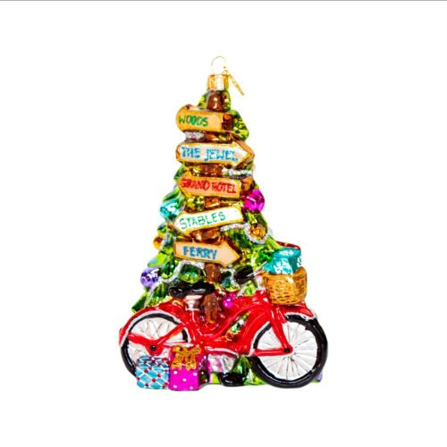 Ornament - Glass Bike Tree Signs