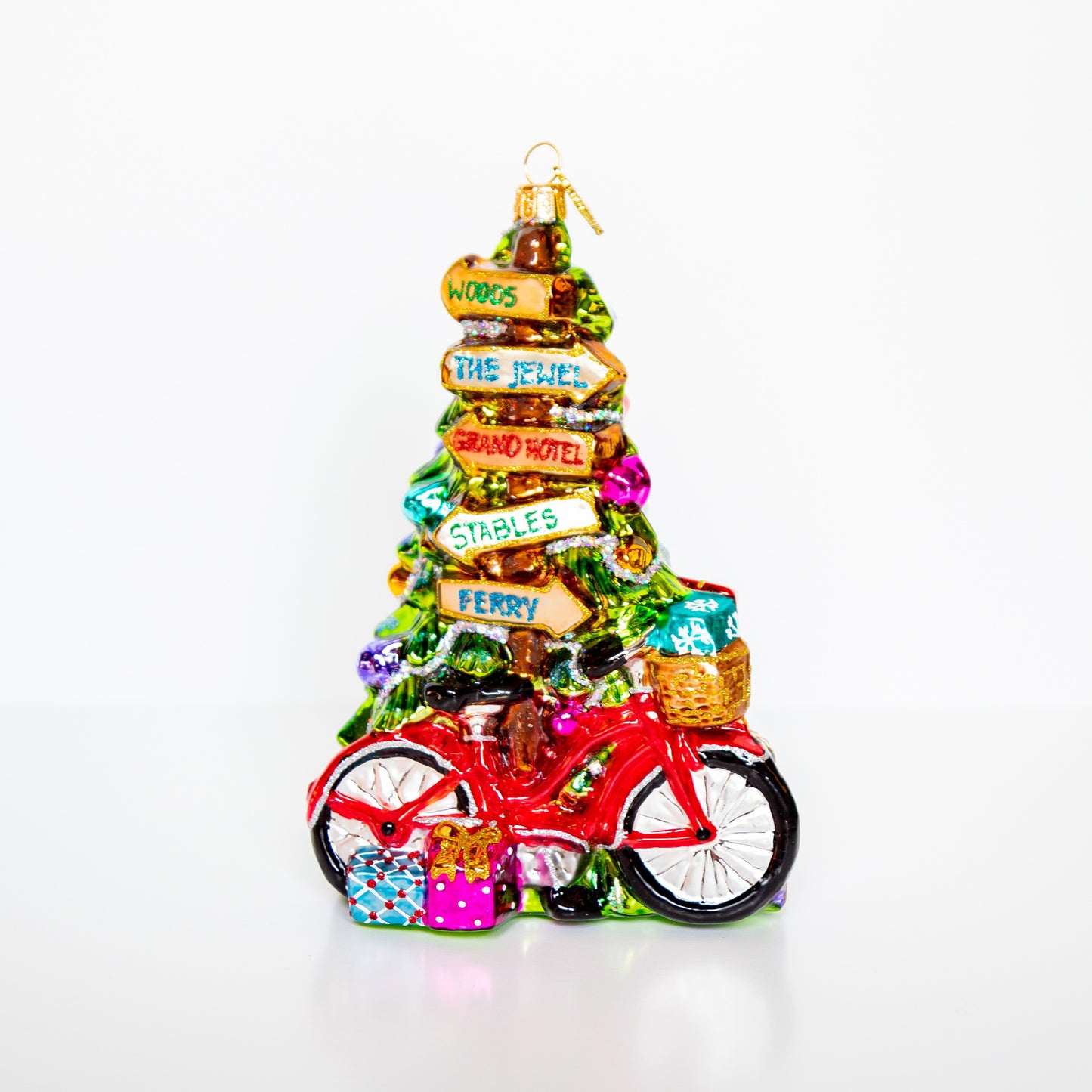 Ornament - Glass Bike Tree Signs