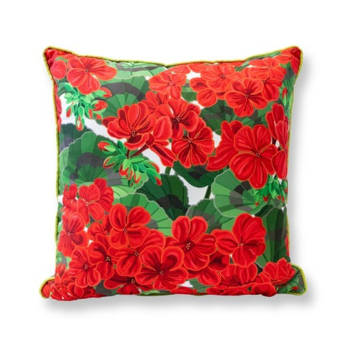 Pillow - Custom Grand Hotel Geraniums on White