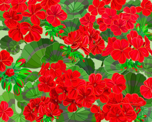 Pillow - Custom Grand Hotel Geraniums on Mint