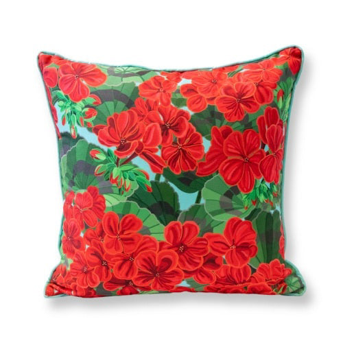 Pillow - Custom Grand Hotel Geraniums on Sky