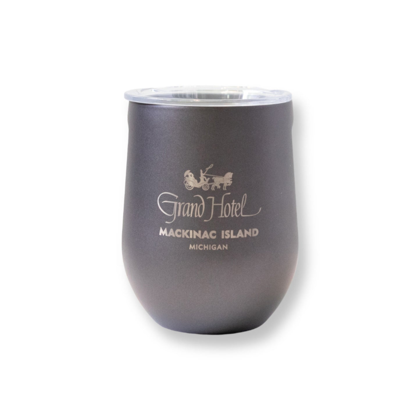 Drinkware - Corkcicle Ceramic Slate Stemless Wine Grand Hotel Logo