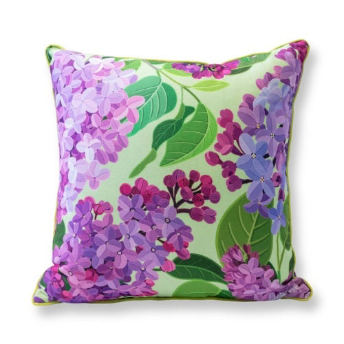 Pillow - Custom Grand Hotel Lilacs on Mint