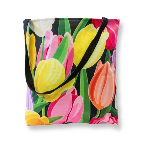 Tote - Custom Grand Hotel Tulips on Jet Black